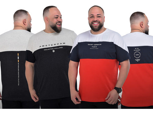 Kit Camiseta Industrie Plus Size Qualidade e Conforto TAM-G3